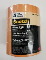 Scotch Heavy Duty Masking Tape TOTAL 240 YARDS ( PACK of 4 Rolls