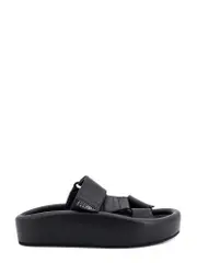 [Mm6 Maison Margiela] Mm6 Maison Margiela-Slip-On Leather Sandals With Maxi Plateau-Donna 36