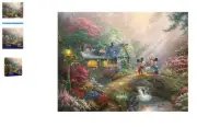 Thomas Kinkade & Disney - Mickey/Minnie Sweetheart Bridge 750 piece puzzle