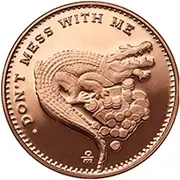 1 oz Gator Don't mess with me Gadsden/wings coin in a flip