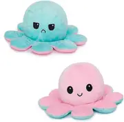 Double-sided Flip Reversible Octopus Cute Plush Toys Animals Doll blue pink