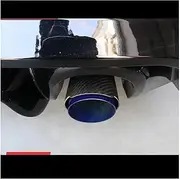 Double-layer Rolled Titanium Alloy Carbon Fiber Exhaust Muffler Tip Matte Black Car Tail Throat Nozzle Car Accessories(ID 73mm-OD 114mm)