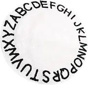 JECOMPRIS Round Non Slip Floor Mat for Room Nordic Style Carpet with Letters for Playroom Indoor Use Decorative Area Rug for Living Spaces