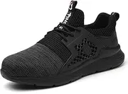 [SDEQA] Safety Trainers Mens Lightweight Comfortable Steel Toe Cap Shoes Breathable Non-Slip Work Sneakers Indestructible Construction Construction Shoes