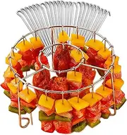 Air Fryer Skewer Rack,Stainless Steel Standing Skewer Holder - Air Fryer Accessories Meal Prep Tools for Grilling Meat Vegetable Corn Chicken Seafood Kabobs