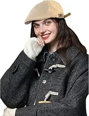 [Suillty] Unisex Cotton Flat Cap Gatsby Newsboy Hat Adjustable Lvy Irish Hats Winter Beret Hats for Women Men