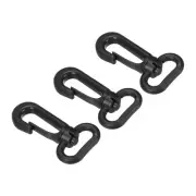 3pcs Plastic Swivel Snap Hook Lobster Clasp Buckle for Webbing Strap Black