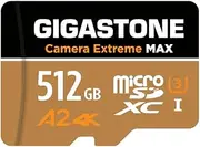 [5-Yrs Free Data Recovery] GIGASTONE 512GB Micro SD Card, 4K Camera Extreme MAX Series Speed Up to 160MB/s, Compatible with, Gopro, DJI, REDTIGER Rove VIOFO VANTRUE Dash Cam, MicroSDXC UHS-I A2 4K U3