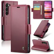 CaseMe Samsung Galaxy S25 5G Folio Wallet Case Cover Side Closure S931 [Wine]