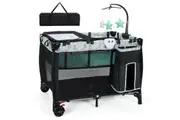 Giantex 3 in 1 Baby Bassinet Portable Playard Portacot Infant Nursery Center, Black