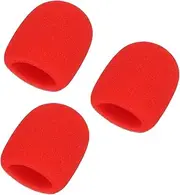 uxcell Foam Microphone Windscreen, Mic Cover Handheld Microphone Windscreen Cover Filter - Fitting for (KTV Broadcasting - Recording Studio - Dance Radio), 3 Pack & 3" & Red