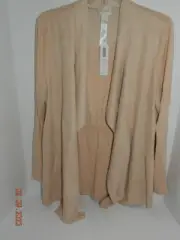 Womens Top Size 2 Chicos Drape Jacket LS Frosted Petal Pink open front $129