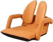 Floor Chair with Back Support,Ergonomic Folding Chair Reading with Armrests,42 Adjustable Position,for Reading Watching TV(Orange)