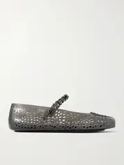 [Jimmy Choo] Jimmy Choo - The Jelly Crystal-embellished Tpu Ballet Flats - Black - IT39 IT 39 Black