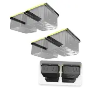 Heavy-Duty Overhead Garage Storage Rack for 4 Bins. Adjustable Width, 4 bin