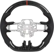 Compatible For Ford And Mustang 15-23 V6 EcoBoost Compatible For GT Hydro-Dip Carbon Fiber Steering Wheel Perforated Leather Steering Wheel(2015-2017)