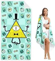 EIKOU Gravity Falls Beach Towels 27.5"X55" Bill Cartoon Cipher Art
