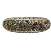 NWT Brighton Leopard Totem Print Pave Crystals Silver Hinged Bangle Bracelet