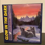 Winter's Dawn Glow in the Dark 1000 piece Bits And Pieces puzzle by Artist Jeff