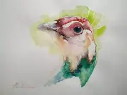 Peacock, Birds, Watercolor artwork, Handmade, Original painting on paper