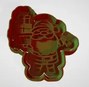 Christmas Santa with Presents Cookie Cutter and Embosser - 7.6cm x 7cm