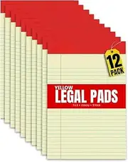 1InTheOffice Notepad 5" x 8", Yellow Legal Pads 5x8, Narrow Ruled, Canary, 50 Sheets/Pad, Dozen Pads/Pack