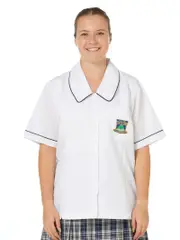 Snr SS White Overblouse With Emb