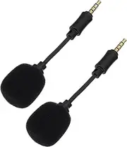 NULYLU 2-Pack Mini Noise-canceling Microphone Live Streaming Portable Singing Mic for Phone Sponge Head Led Light Compact Design