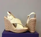Stuart Weitzman Toogood Raffia Alex Wedge Espadrille Platform Sandal *9.5 Narrow