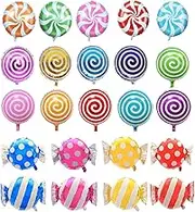 Hraindrop 21 pcs 18 Sweet Candy Balloons Round Lollipop Balloon Birthday Wedding Party Balloons