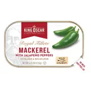 King Oscar, Royal Fillets, Mackerel With Jalapeno Peppers, 4.05 oz (115 g)