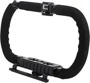 SEWACC Rig Foldable Handheld Stabilizer for Cameras Dual-Sided Shake Bracket Screw Slot Base and Hot Shoe Ports for Lighting Microphones for Filmmakers and Content