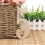 Party Decor Vintage Burlap Wedding Number Banner Background Jute Hessian 0-9 Numbers Bunting DIY Garland Home Birthday Party Festival Decor (Color : Number 5)
