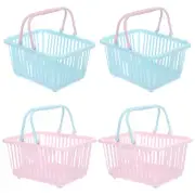 4 Pcs Picking Basket Condiment Mini Food Containers Toy Portable Shopping Cart