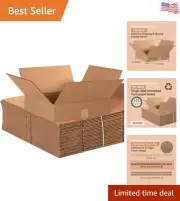 15 x 15 x 4 Corrugated Cardboard Boxes, Flat 15"L x 15"W x 4"H, Pack of 25 | ...