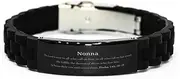 [Generic] Nonna Black Glidelock Clasp Bracelet, Engraved Psalm 145: 18-19 Inspirational Gifts for Holidays, Birthday, and Graduation, Perfect Confidence and Hope Jewelry for Nonna, Small, Silver Plated Zinc,