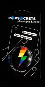 PopSockets Electric Rainbow Black Gloss Pride Phone Grip PopSocket Pop Socket