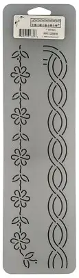 Floral Quilting Stencil Simple Flowers w/ Cable Quilt Borders Quilters Template
