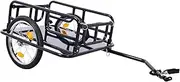 Bike Cargo Trailer, Foldable Bike Cargo Trailer with 16 inch Wheels and reflectors, Large Loading Bike Trailer Storage cart