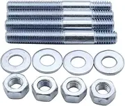 5/16" x 2 1/2" Carburetor Carb Studs Kit Set of 4 with Washers and Hex Nuts Compaatible for Holley Edelbrock Carter Rochester