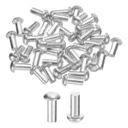 50Pcs Brazier Head Solid Aluminum Rivets, M5 x 12mm Tubular Rivets