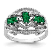 Solid 14k White Gold 5x3mm Oval Mount St. Helens Ring