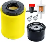 HOODELL 796031 Air Filter with Tune Up Kit, for Briggs and Stratton 591334 492932 696854, John Deere D100 D110 D125 D130, Husqvarna YTH22V46, Lawn Mower Oil Filter
