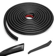 5 m J Shape RV Rain Gutter, Robust and Easy to Use, RV Rain Gutter, Wide Range of Applications, J Shaped RV Rain Gutter, for All Types of Cars, Trucks, Motorhomes and Yachts (Black)
