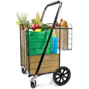 Folding Shopping Cart, Grocery Cart On Wheels Foldable, Shopping Carts for Gr...