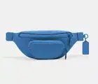 Coach Sprint Belt Bag Genuine Leather signature Print Color BLUE JAY+FREEGIFT