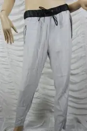 WITCHERY grey black PVC trim casual pants slacks size 12 BNWT