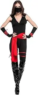[Costume Bay] Womens Deadly Spirit Black Ninja Costume Stealth Warrior Assassin Martial Arts Oriental Fighter Femme Fatale Silent Combat Look Night Outfit