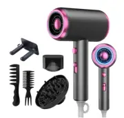 Hair Blow Dryer Heat Brush Professional 1800W Fan Cool Portable Negative Ionic