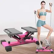 Aerobic Step Adjustable Exercise Stepper,with LCD Monitor and Resistance Bands Unisex,Home Gym Workout Equipment